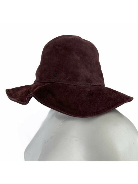Maison Michel Suede Leather Bucket Hat M Dark Purple Aubergine main image 12